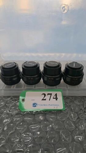 LOT OF 4, LUMIX G 14-42mm LENSES