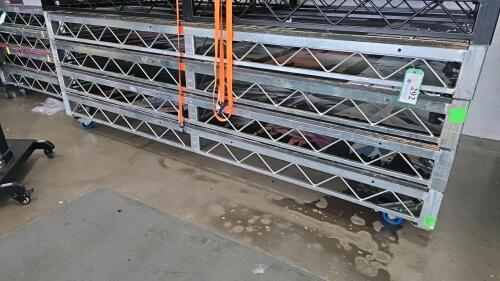 LOT OF 5 PANELS 8x4 DECK SYSTEM STEEL DECK STAGE PANELS (CASTERS NOT INCLUDED)