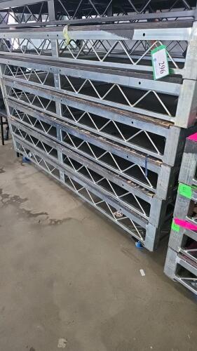 LOT OF 6 PANELS 6x3 DECK SYSTEM STEEL DECK STAGE PANELS (CASTERS NOT INCLUDED)