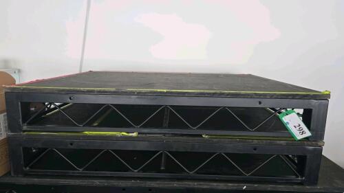 LOT OF 2 PANELS 4x3 DECK SYSTEM STEEL DECK STAGE PANELS W/ SOUNDPROOFING