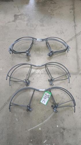 LOT OF DRONE PROPELLER GUARDS 3 SETS, PLUS 4 SINGLE RIGHT-SIDE ONLY AND CASE FOR MINI DRONE, (NO DRONE)