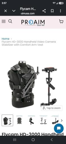 FLYCAM HD-3000 HANDHELD VIDEO CAMERA STABILIZER W/CONFORT ARM VEST