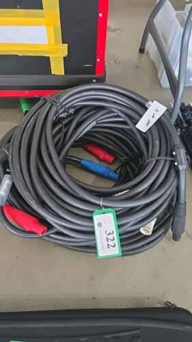 SET OF 5 CAM LOCK POWER DISTRIBUTION FEEDER CABLE 50ft