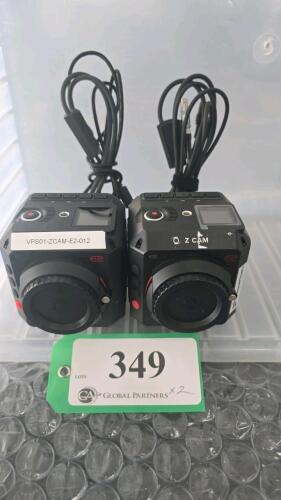 LOT OF 2, Z CAM E2 MODULAR 4K CINEMA CAMERA W/POWER CONVERSION CABLE ONLY