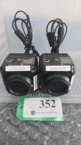 LOT OF 2, Z CAM E2 MODULAR 4K CINEMA CAMERA W/POWER CONVERSION CABLE ONLY