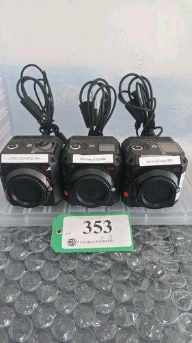 LOT OF 3, Z CAM E2 MODULAR 4K CINEMA CAMERA W/POWER CONVERSION CABLE ONLY