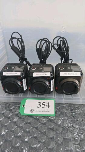 LOT OF 3, Z CAM E2 MODULAR 4K CINEMA CAMERA W/POWER CONVERSION CABLE ONLY