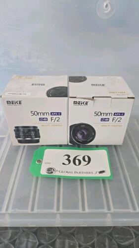 LOT OF 2, MEIKE 50mm F2 MFT LENSES