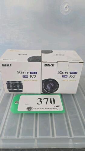 LOT OF 2, MEIKE 50mm F2 MFT LENSES