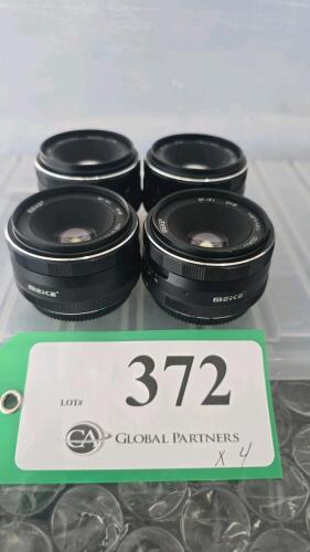 LOT OF 4, MEIKE 25mm F1.8 MFT LENSES