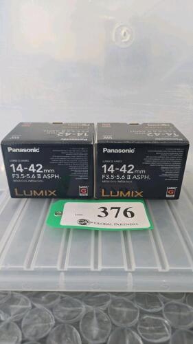 LOT OF 2, PANASONIC LUMIX 14-42mm F3.5 LENSES