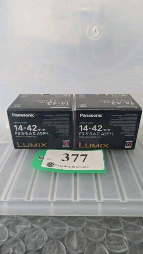 LOT OF 2, PANASONIC LUMIX 14-42mm F3.5 LENSES