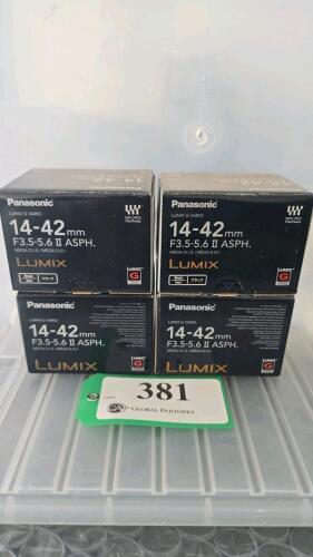 LOT OF 4, PANASONIC LUMIX 14-42mm F3.5 LENSES