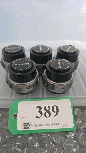 LOT OF 5, PANASONIC LUMIX G 14-42mm LENSES