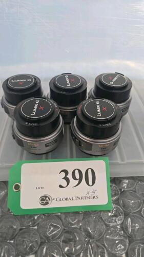 LOT OF 5, PANASONIC LUMIX G 14-42mm LENSES