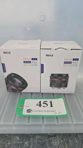 LOT OF 2, MEIKE 50mm F1.7 LENSES