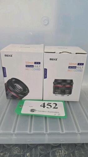 LOT OF 2, MEIKE 50mm F1.7 LENSES