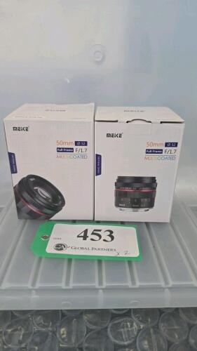LOT OF 2, MEIKE 50mm F1.7 LENSES