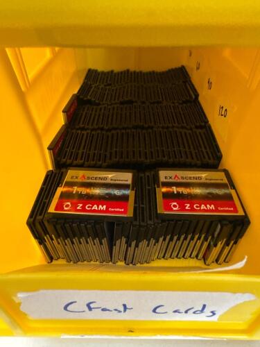 LOT OF 150 CFAST CARDS 1TB