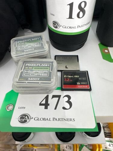 LOT OF 11 ASSORTED CFAST CARDS (9) 256GB, (1) 32GB (1) 512 GB