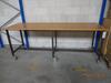 Verrijdbare werkbank / tafel met metalen frame en houten werkblad (Rolling Work Bench / Table with, Heavy Duty Casters Metal Frame with Wood Top)