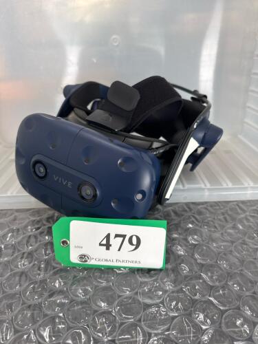 VIVE PRO EYE VR HEADSET KIT (MISSING (2) POWER ADAPTERS, (2) MIRCO USB CABLES)