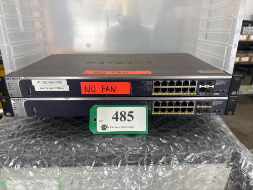 LOT OF 2 NETGEAR PRO SAFE GSM7212P 12 - PORT GIGABIT SWITCH