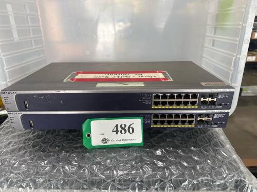 LOT OF 2 NETGEAR PRO SAFE GSM7212P 12 - PORT GIGABIT SWITCH