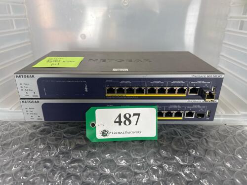 LOT OF 2 NETGEAR PRO SAFE MS510TXPP 8 - PORT GIGABIT SWITCH