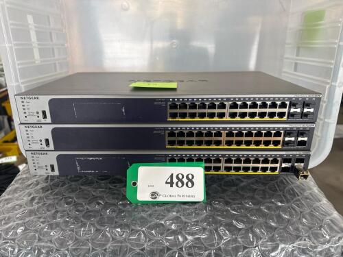 LOT OF 3 NETGEAR PRO SAFE GS728TPP 24 - PORT SWITCH