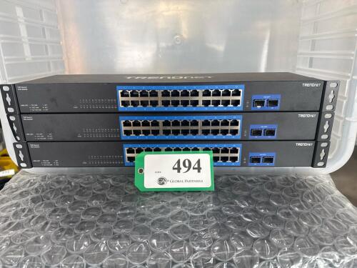 LOT OF 3 TRENDNET 10G TEG - 30262 24 - PORT SWITCH