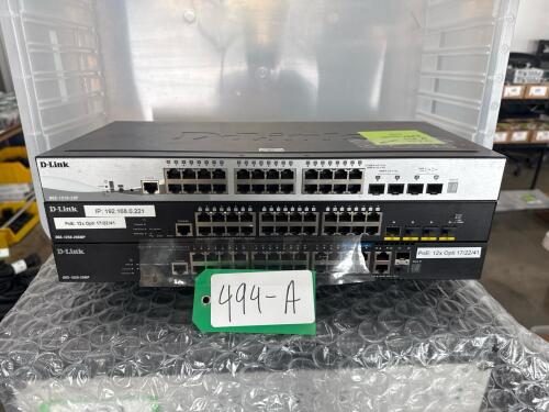 LOT OF 3 ASSORTED D-LINK 28 PORT GIABIT SWITCH