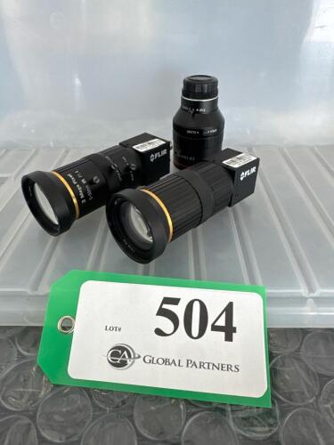 LOT OF 2 FLIR USB CAMERAS WITH ASSORTED LENSES