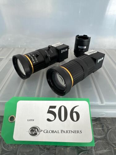 LOT OF 2 FLIR USB CAMERAS WITH ASSORTED LENSES