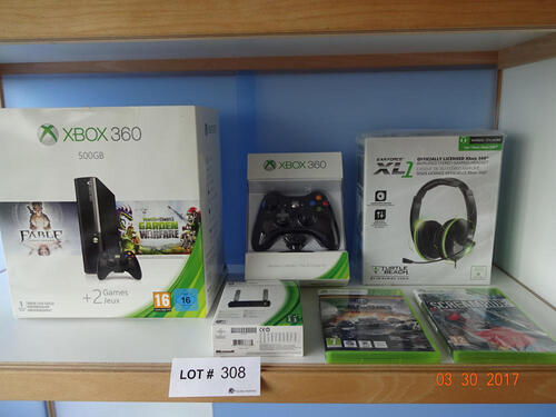 "XBOX-360 Gaming System - 500GB with, XBOX Controller,Wireless Adapter, Headset, 2 Games - Regular price )