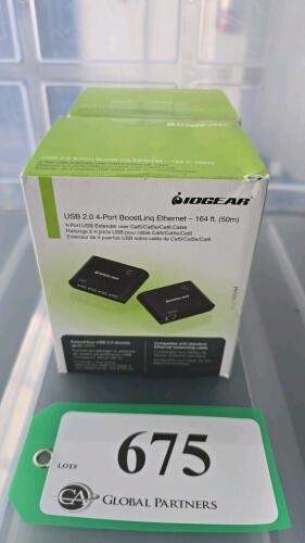 LOT OF 2, 10GEAR USB 2.0 4-PORT BOOSTLING ETHERNET