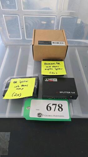 LOT OF 4, ASS&rsquo;D HDMI SPLITTERS