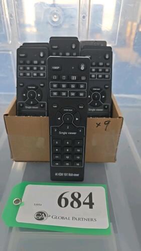 LOT OF 9, REMOTE CONTROL FOR A 4K HDMI 16x1 MULTI-VIEWER SWITCHER