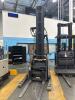 2017 CROWN RM6025-45 ELECTRIC STAND-UP REACH TRUCK WITH SIDE SHIFTER, 4,500 LBS CAPACITY, 36 VOLTS, 42&rdquo; FORKS, APPROX. MAST LOWERED: 140&rdquo;, HOURS: 12,165, SERIAL: 1A493658, UNIT #52 (GROUND LEVEL REMOVAL ONLY) - 2