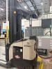 2017 CROWN RM6025-45 ELECTRIC STAND-UP REACH TRUCK WITH SIDE SHIFTER, 4,500 LBS CAPACITY, 36 VOLTS, 42&rdquo; FORKS, APPRO. MAST LOWERED: 140&rdquo;, SERIAL: 1A493657, UNIT #51 HOURS: 12097, (GROUND LEVEL REMOVAL ONLY) - 12