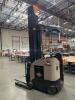 2017 CROWN RM6025-45 ELECTRIC STAND-UP REACH TRUCK WITH SIDE SHIFTER, 4,500 LBS CAPACITY, 36 VOLTS, 42&rdquo; FORKS, APPROX. MAST LOWERED: 140&rdquo;, Hrs: 13,244 SERIAL: 1A493656, UNIT #50 (GROUND LEVEL REMOVAL ONLY)
