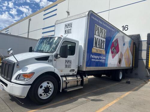 2023 PETERBILT 536 26&rsquo;FT BOX TRUCK WITH LIFT GATE, MILES: 140,416 VIN# 2NPKHM6X1PM820686, LICENSE PLATE : 01718R3, DIESEL, UNIT #221