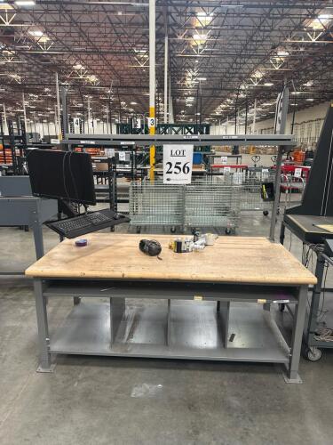LOT (3) Industrial Packing Stations with SHELF 72&rdquo; x 36&rdquo;