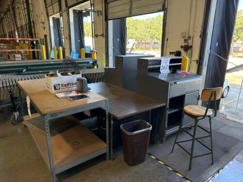 LOT (2) Warehouse Workstations (6) Office Tables