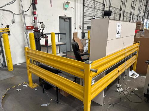 Heavy Duty 2-Rail Modular Steel Safety Guard Barrier, Yellow, lFloor Mount, APPROX. 18&rsquo;FT, PLUS FURNITURE (BUYER NEEDS TO CUT BOLTS)