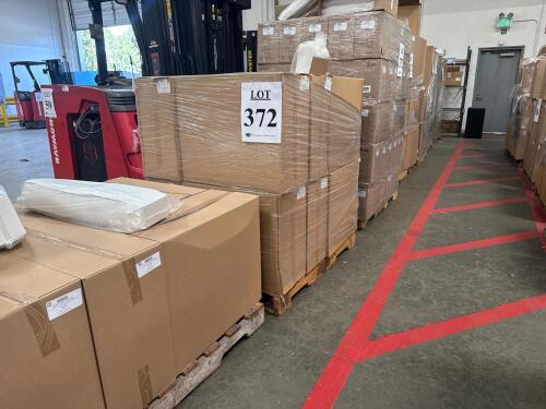 LOT (7) PALLET ASST&rsquo;D WHITE TAKEOUT BOXES; 6 in. X 4-1/4 in. X 2-1/2 in. #2 HANDLE ECO TAKE OUT BOX (CASE) #8 6-3/4 in X 5-1/2 in. X 2-1/2 in WHT ECONO-PAK TAKEOUT BOX 1/2 PINT MICROWAVABLE TAKE OUT BOX (CASE)