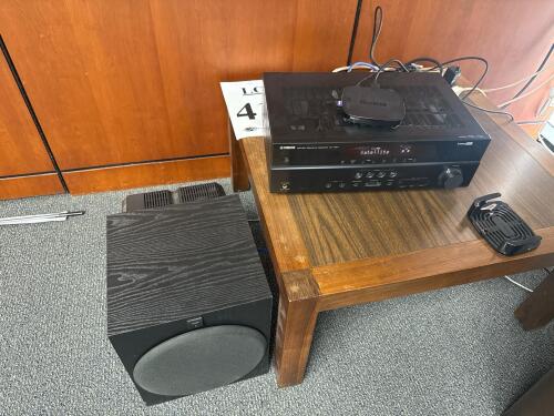 LOT YAMAHA RX-V367 receiver, Sony SA-W2500 subwoofer,(2) Bose wall mounted speakers and optoma projector, (LOCATION: 3RD FLOOR) delay pickup mid October