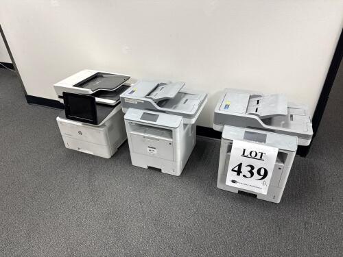 LOT (3) PRINTERS, (1) HP LASER JET ENTERPRISE MFP M528 and (2) BROTHER MFC-L 6750DW