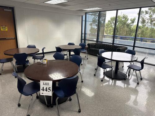 (4) Round Tables 47&rdquo; W/ (16) Chairs and sofa