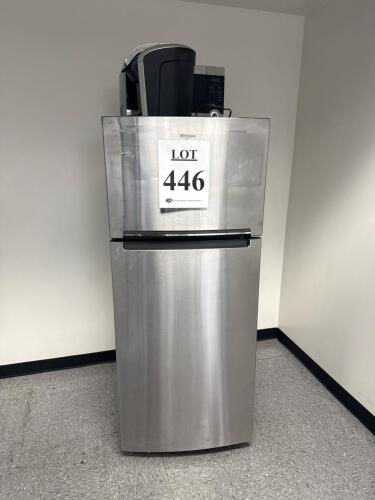 Whirlpool Stainless Steel Refrigerator Type: 18MATM W/ Microwave and Coffee Machine (LOCATION: SECON FLOOR)